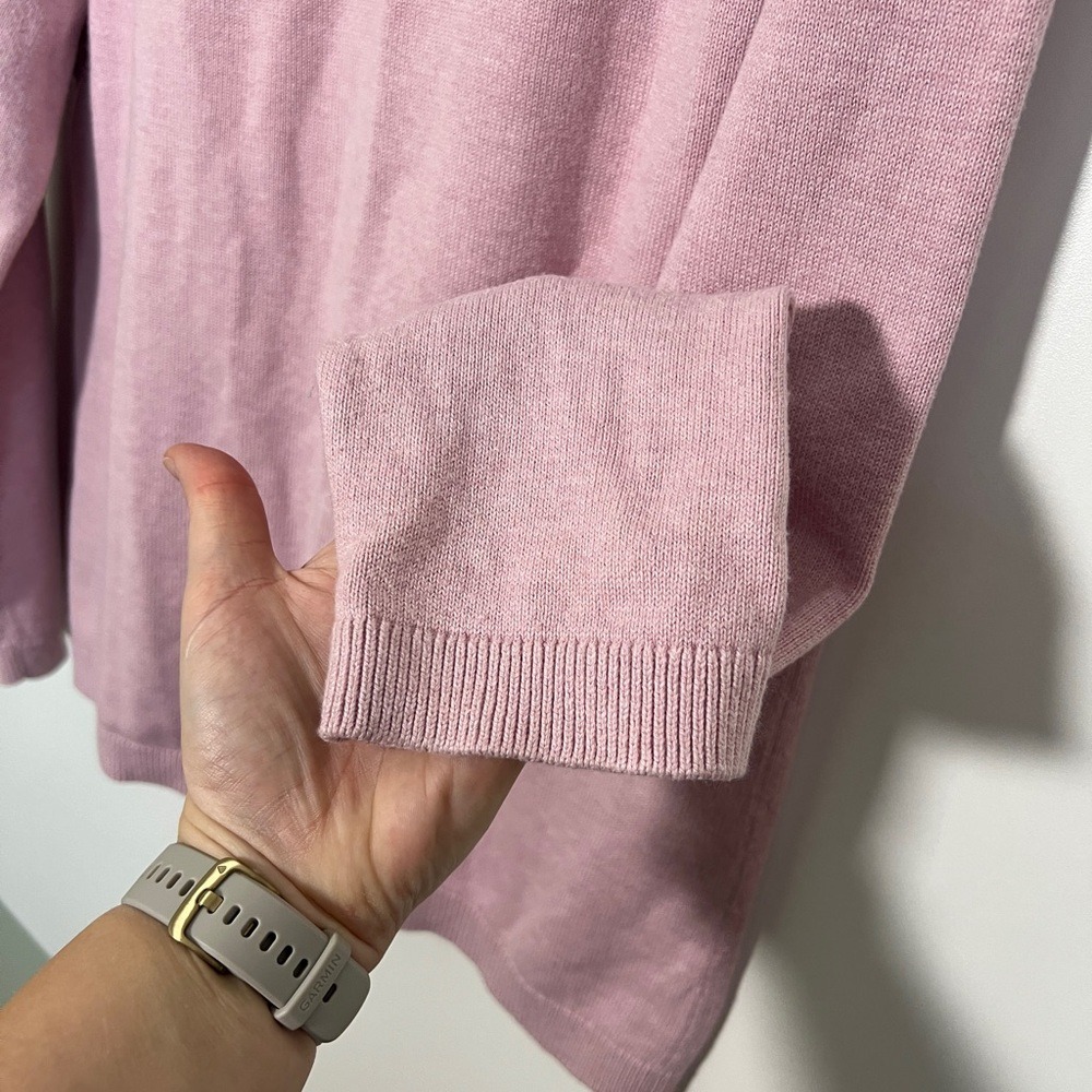 Talbots Crew Neck Knit Sweater Mauve Pink Coquette Cottage Women Size XL - Picture 5 of 6